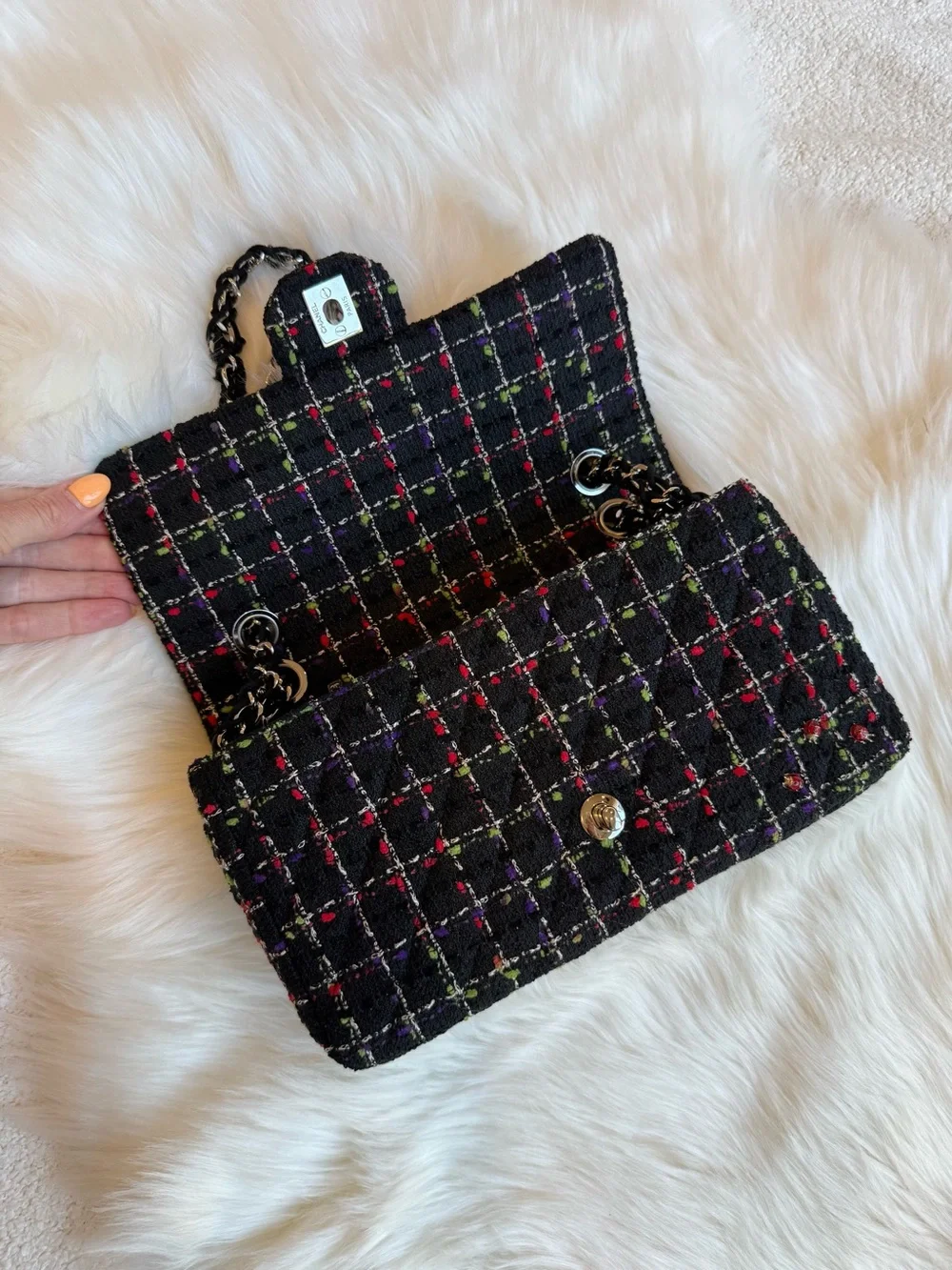 Chanel Ladybug Tweed Flap Bag - Pristine Condition, Full Set